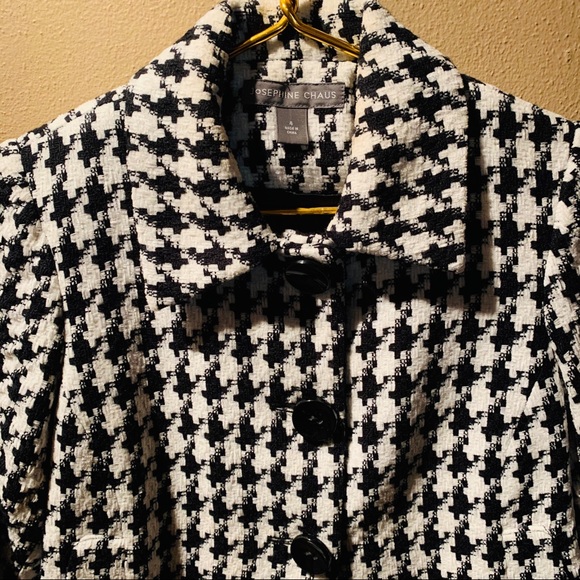 Chunky Knit Black & White Hounds Tooth Jacket 4 - Picture 2 of 8